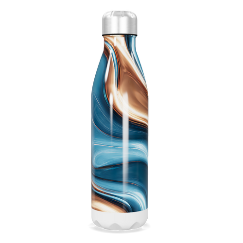 Garrafa Inox Azul e Bronze Marmorizada