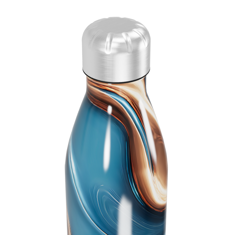 Garrafa Inox Azul e Bronze Marmorizada
