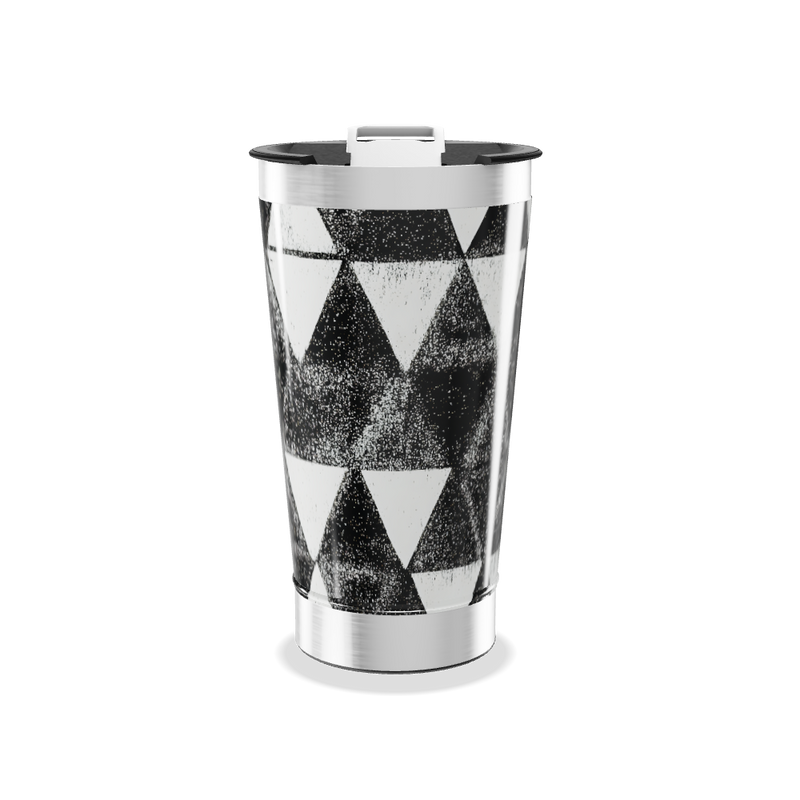 Copo Térmico - Triângulos Preto e Branco