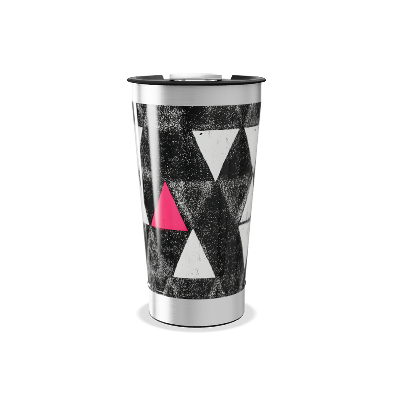 Copo Térmico - Triângulos Preto e Branco