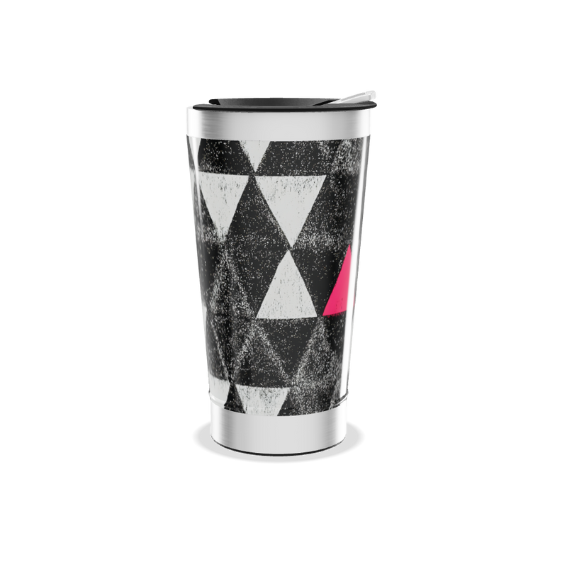 Copo Térmico - Triângulos Preto e Branco