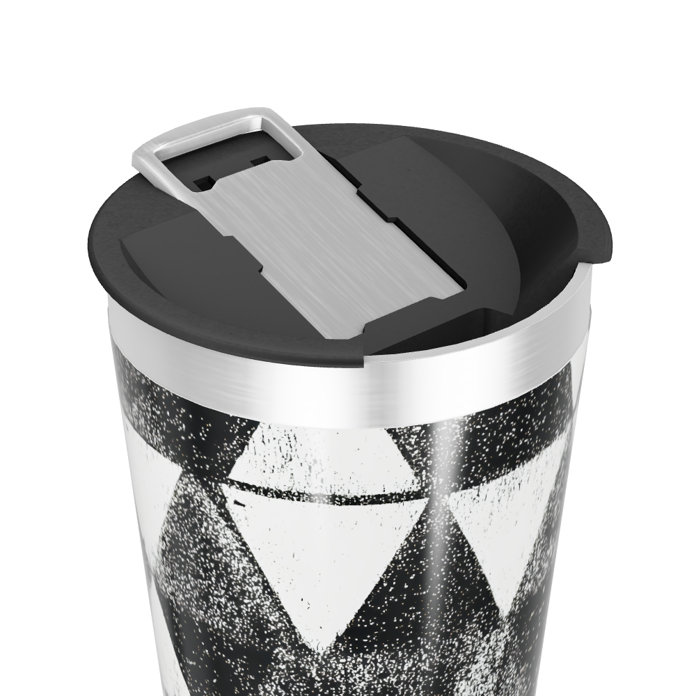Copo Térmico - Triângulos Preto e Branco
