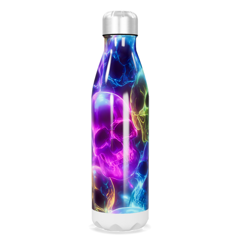 Garrafa Inox Estampada Caveiras Coloridas
