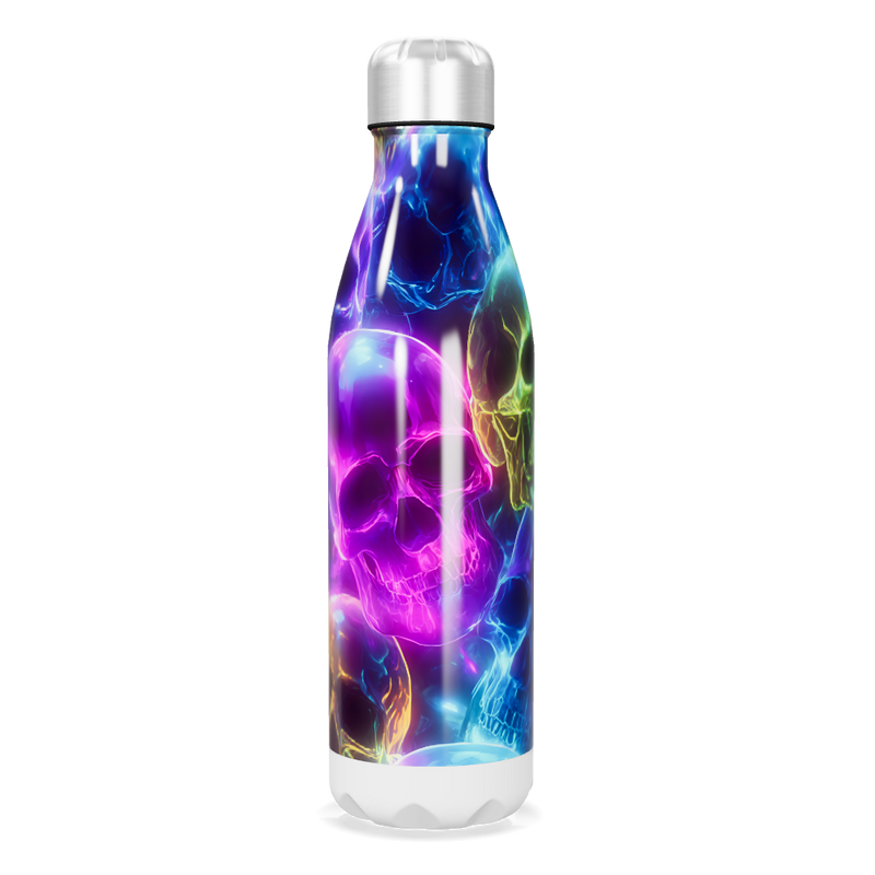 Garrafa Inox Estampada Caveiras Coloridas