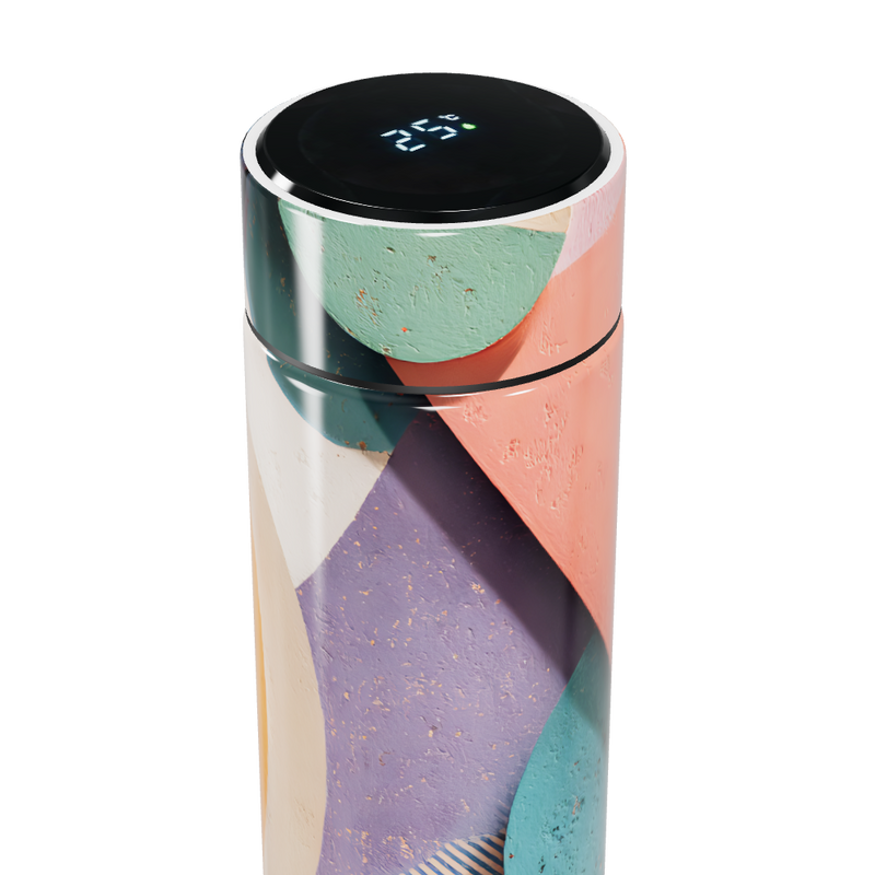 Garrafa Térmica Touch Estampa Geométrica Colorida