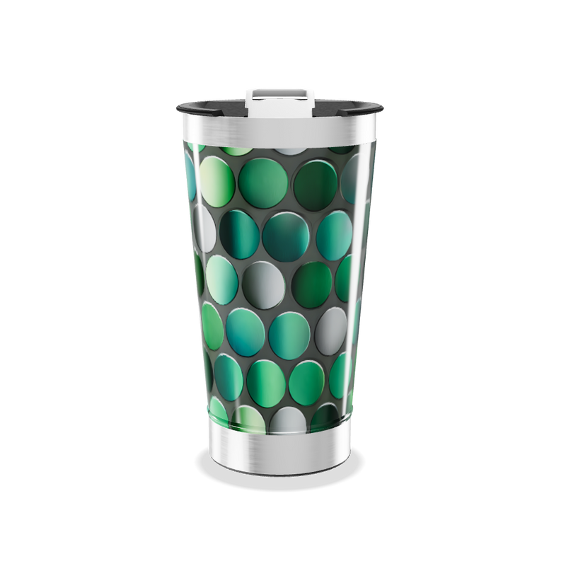 Copo Térmico - Verde com Bolinhas
