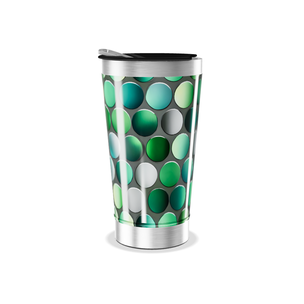 Copo Térmico - Verde com Bolinhas