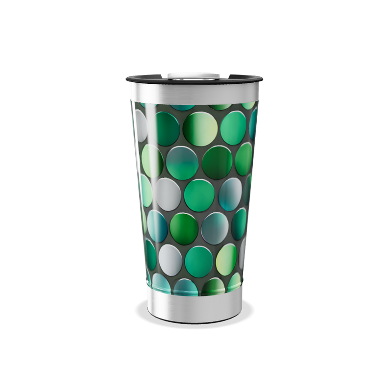 Copo Térmico - Verde com Bolinhas