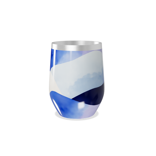 Copo Térmico Slim - Azul com Desenhos Abstratos