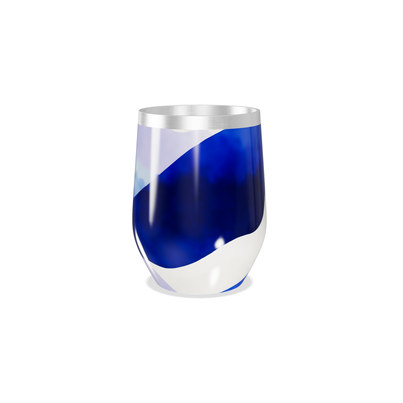 Copo Térmico Slim - Azul com Desenhos Abstratos