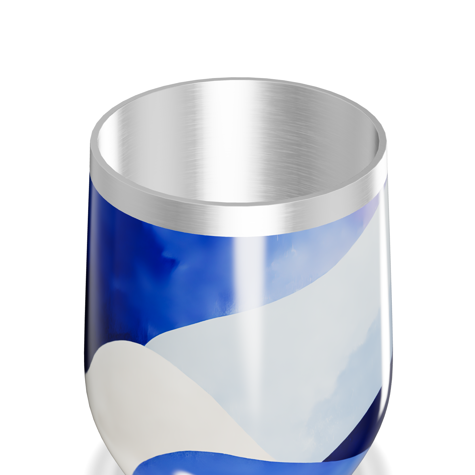 Copo Térmico Slim - Azul com Desenhos Abstratos