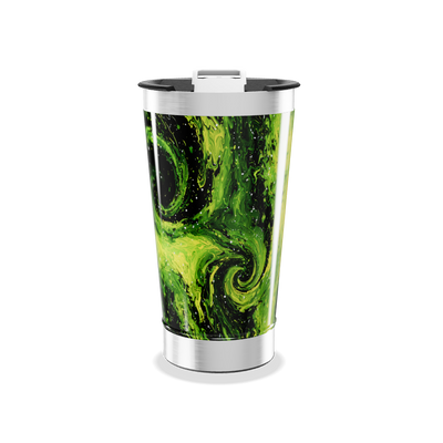 Copo Térmico - Verde com Estampa Abstrata