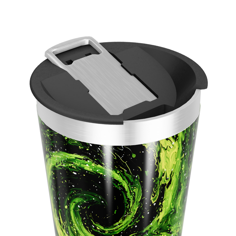 Copo Térmico - Verde com Estampa Abstrata