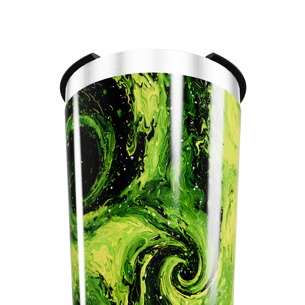 Copo Térmico - Verde com Estampa Abstrata