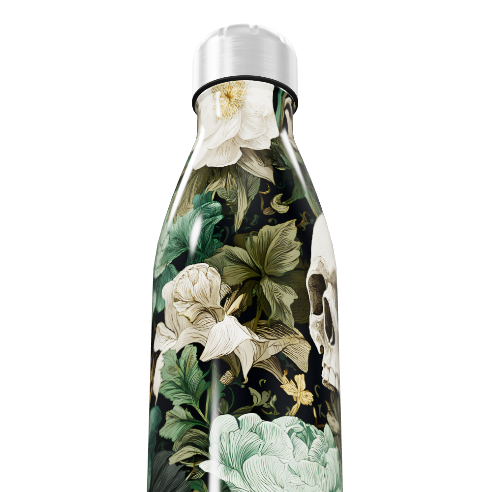 Garrafa Inox - Floral e Caveira 500ml