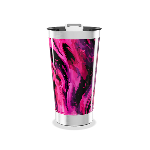 Copo Térmico - Estampa Rosa e Preta