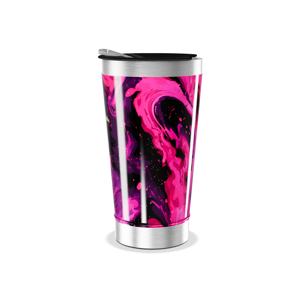 Copo Térmico - Estampa Rosa e Preta