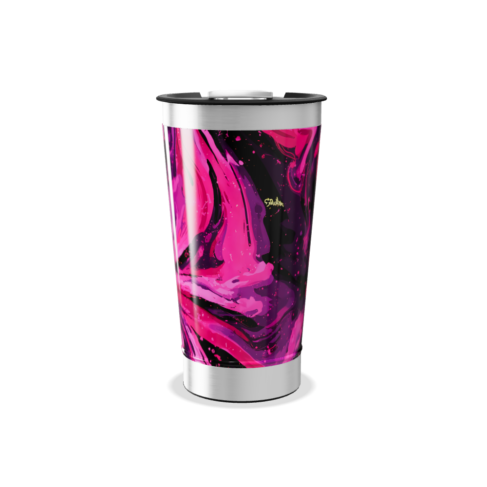 Copo Térmico - Estampa Rosa e Preta