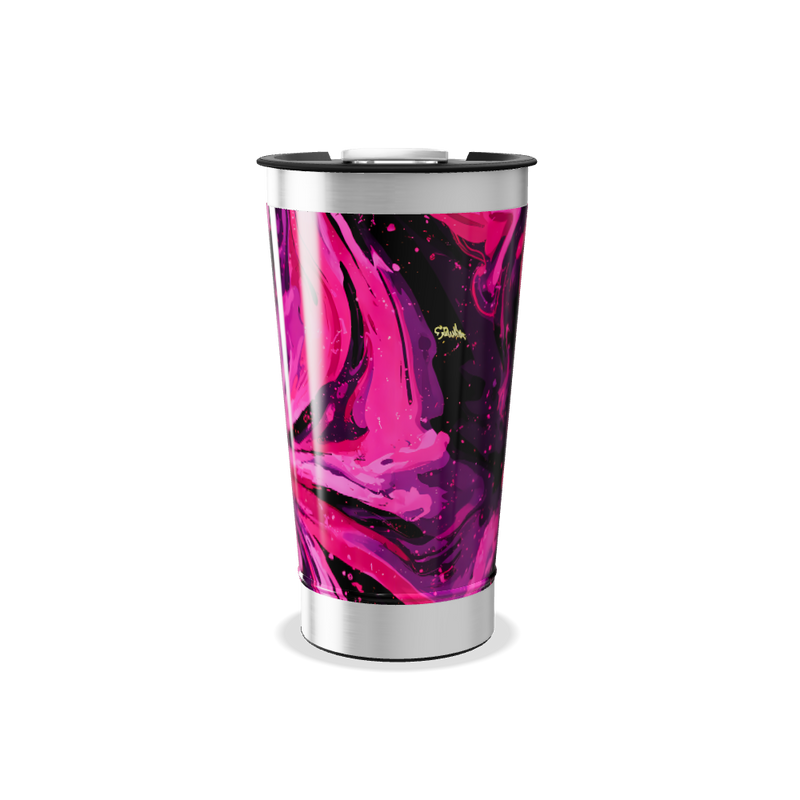 Copo Térmico - Estampa Rosa e Preta