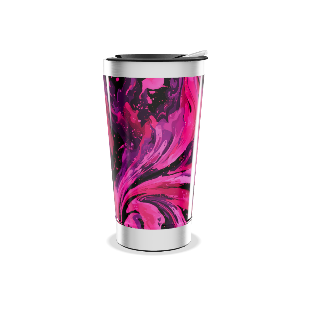 Copo Térmico - Estampa Rosa e Preta