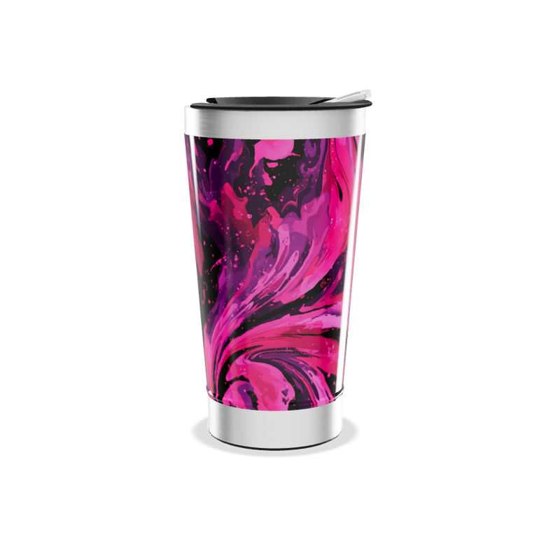 Copo Térmico - Estampa Rosa e Preta