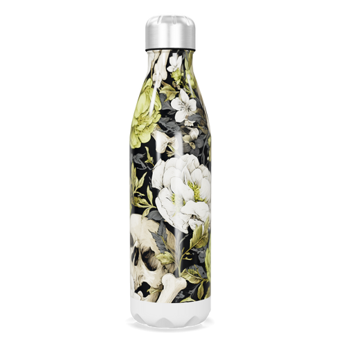 Garrafa Inox - Floral com Caveiras