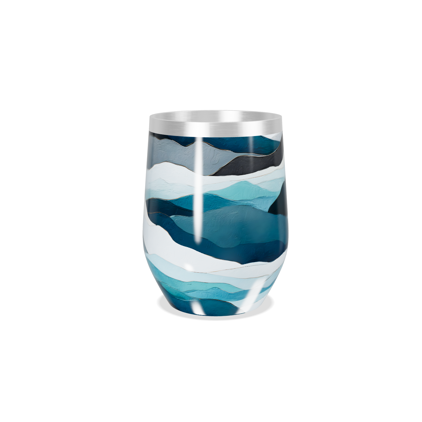 Copo Térmico Slim - Azul Ondas Elegantes