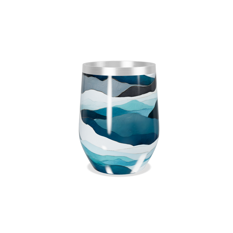 Copo Térmico Slim - Azul Ondas Elegantes