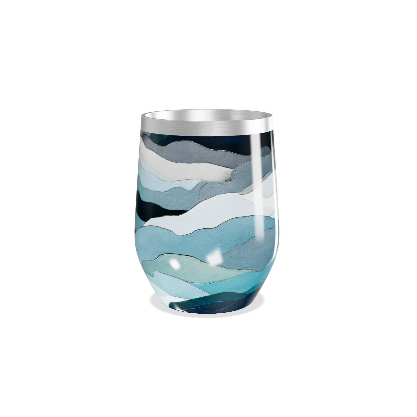 Copo Térmico Slim - Azul Ondas Elegantes