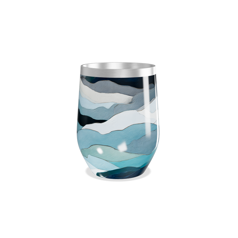 Copo Térmico Slim - Azul Ondas Elegantes