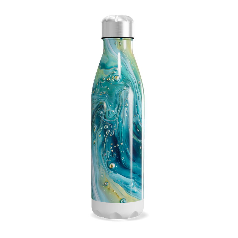 Garrafa Inox - Estampa Abstrata Azul