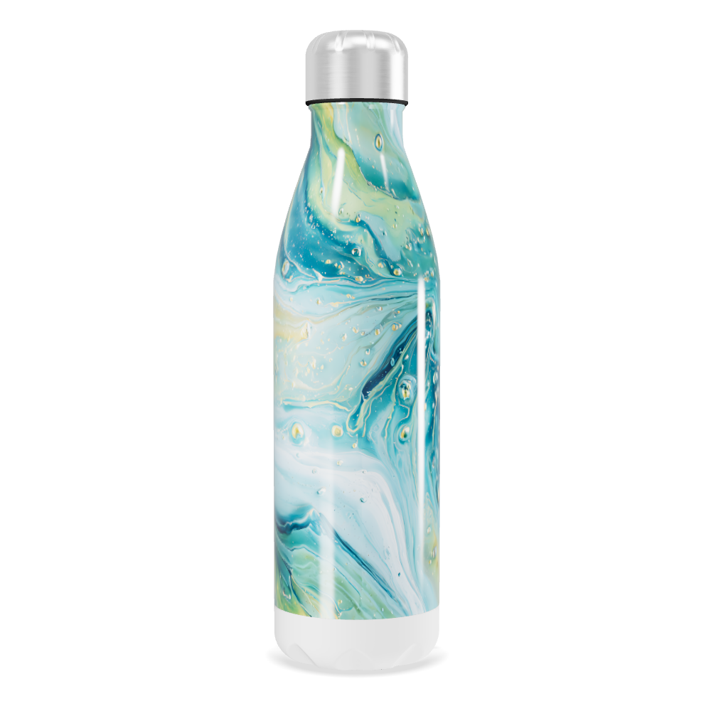 Garrafa Inox - Estampa Abstrata Azul