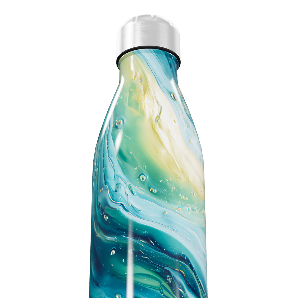 Garrafa Inox - Estampa Abstrata Azul