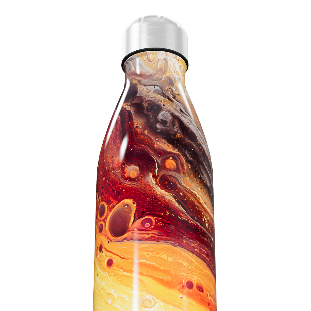 Garrafa Inox - Design Abstrato Colorido
