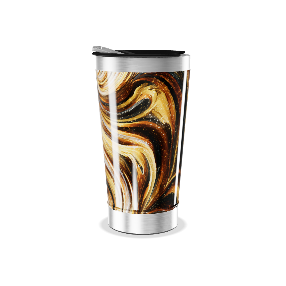 Copo Térmico - Preto e Dourado Abstrato