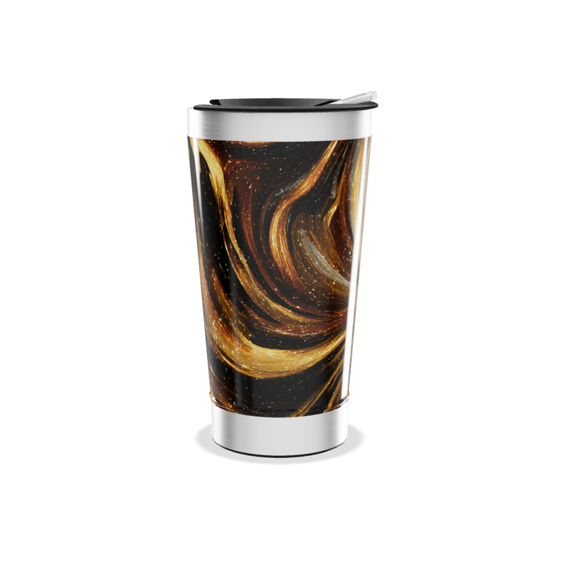 Copo Térmico - Preto e Dourado Abstrato