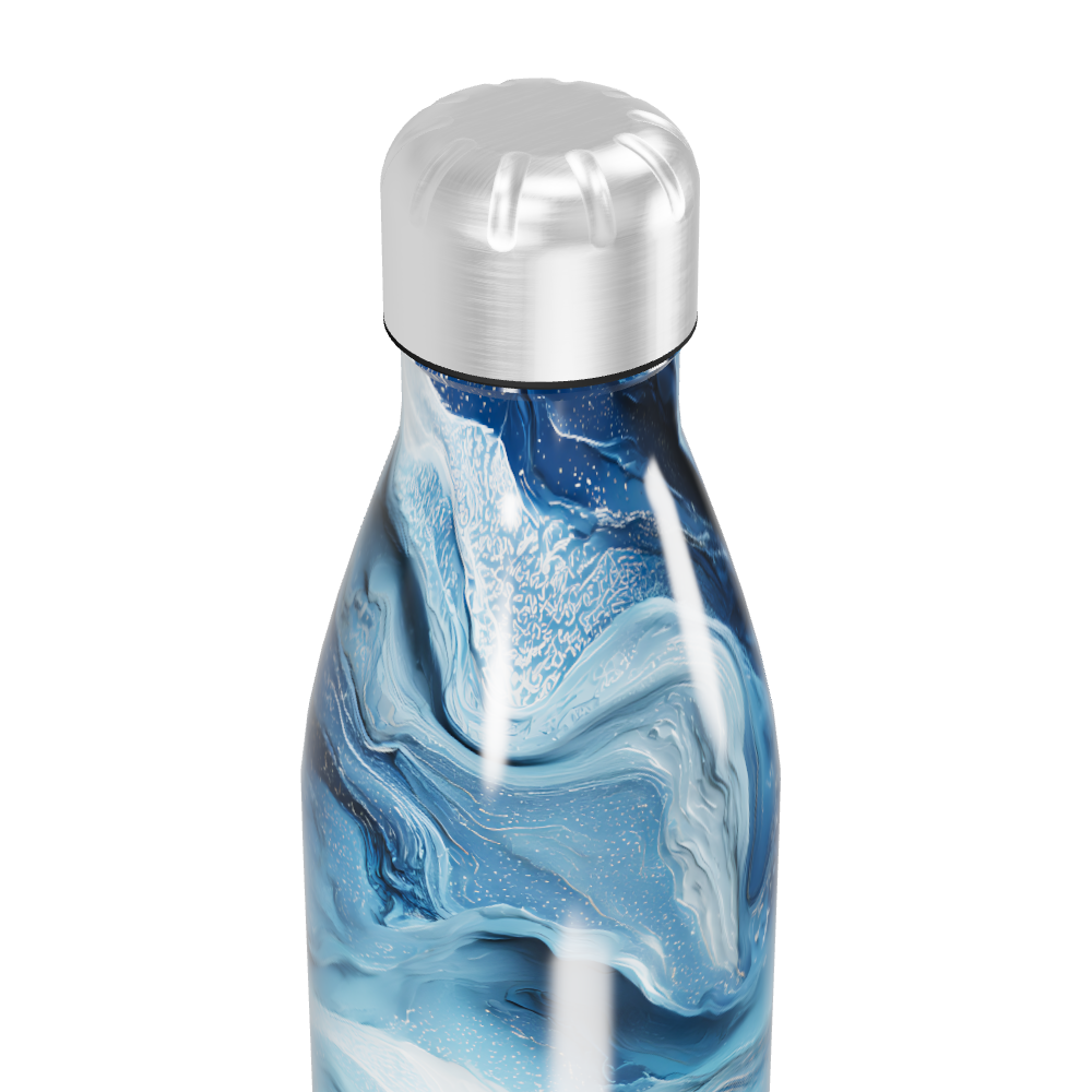 Garrafa Inox - Azul Marmorizado