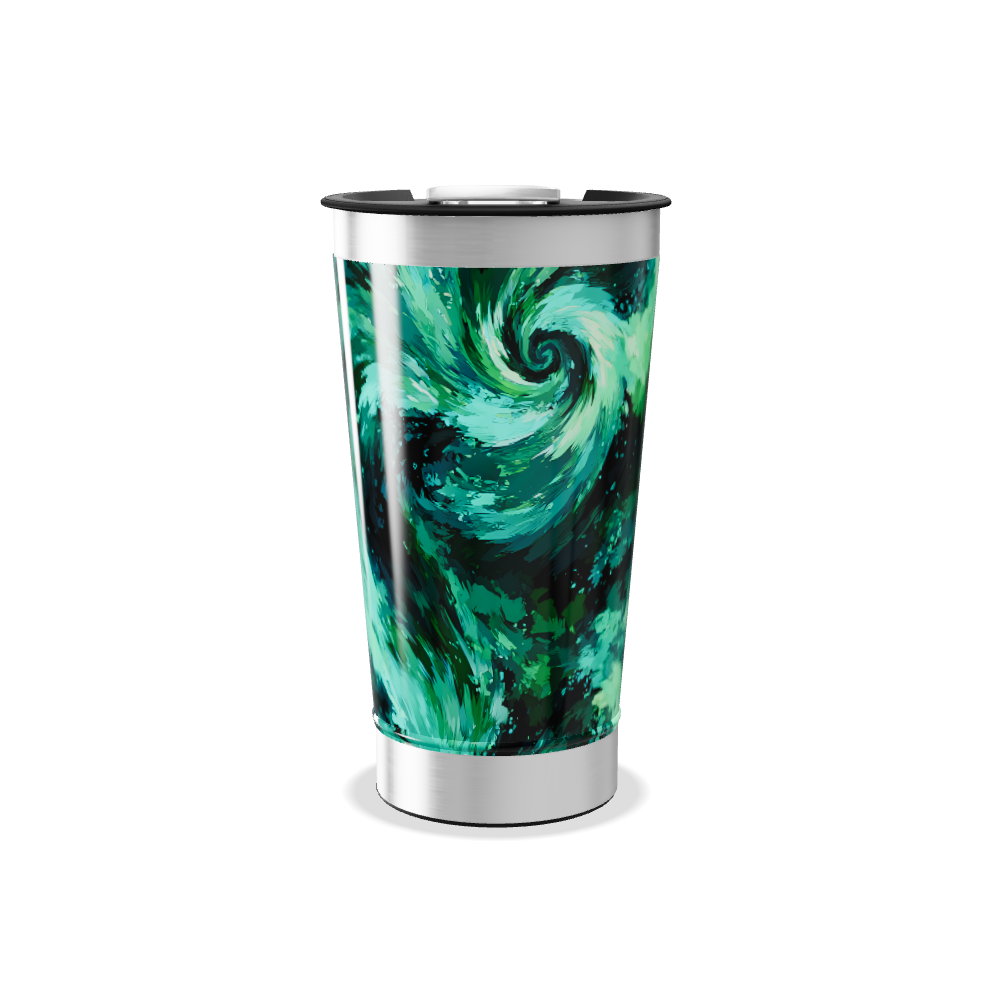 Copo Térmico - Estampa Abstrata Verde