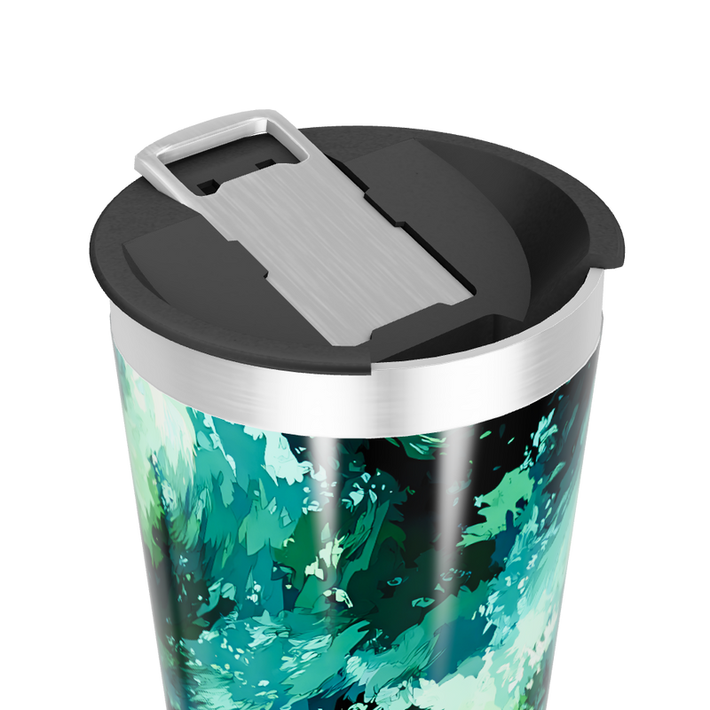 Copo Térmico - Estampa Abstrata Verde