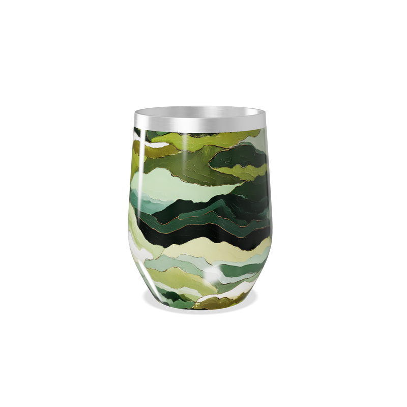 Copo Térmico Slim - Estampa Abstrata Verde