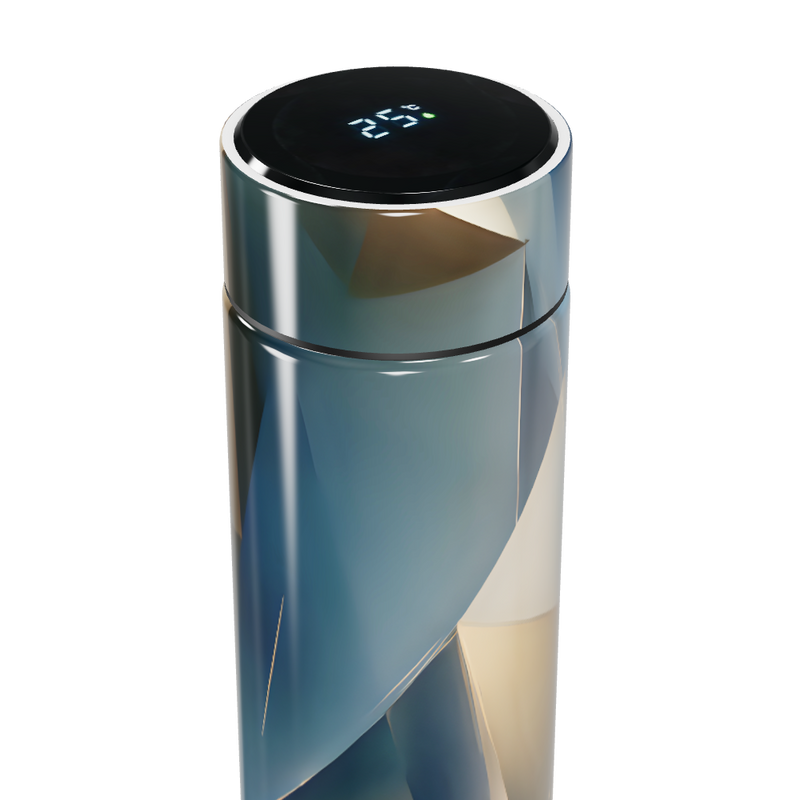 Garrafa Térmica Touch - Design Geométrico Azul