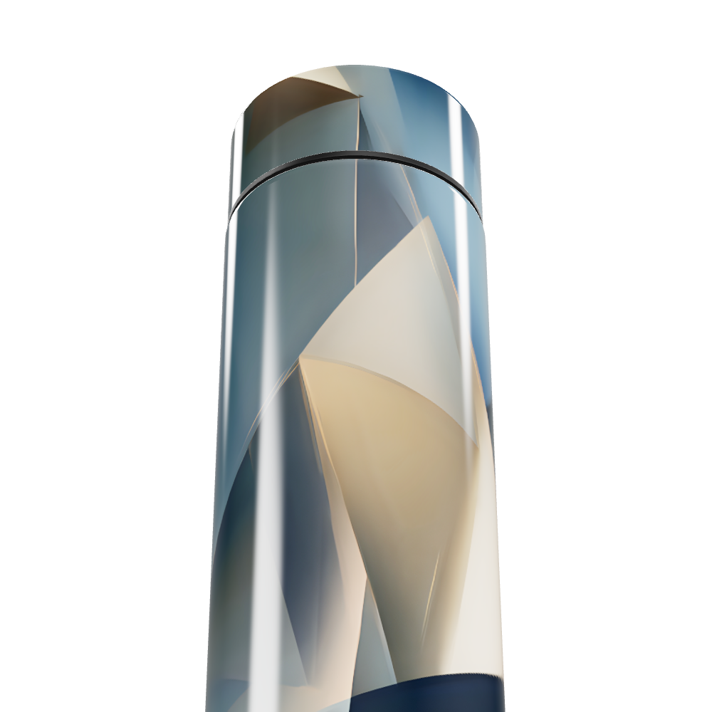 Garrafa Térmica Touch - Design Geométrico Azul