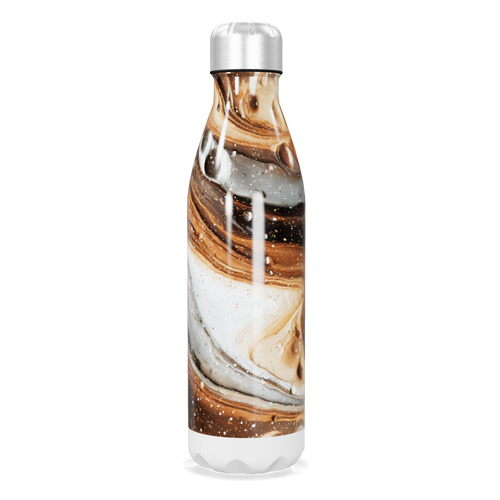 Garrafa Inox - Estampa Mármore Marrom