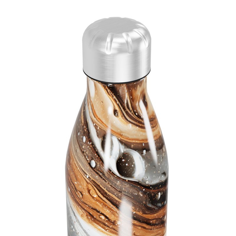 Garrafa Inox - Estampa Mármore Marrom