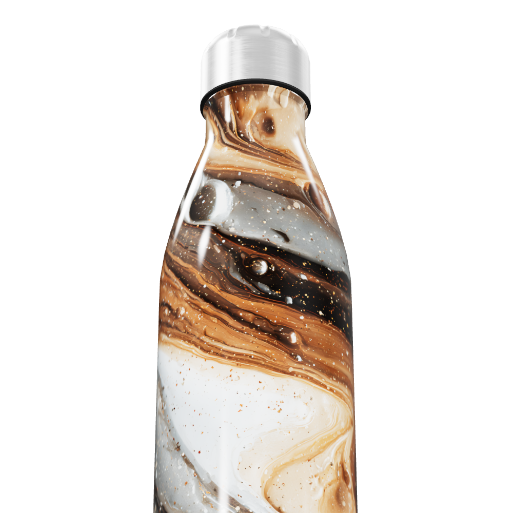 Garrafa Inox - Estampa Mármore Marrom