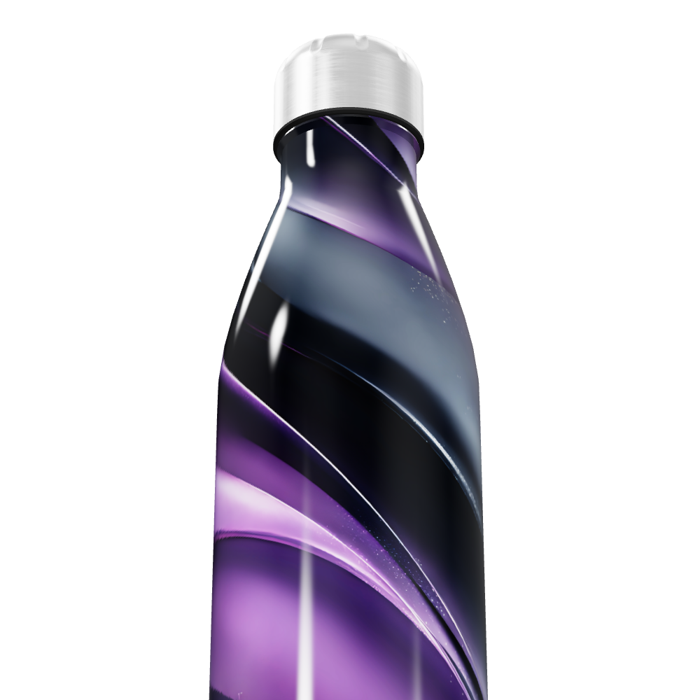 Garrafa Inox - Roxa e Preta com Design Moderno