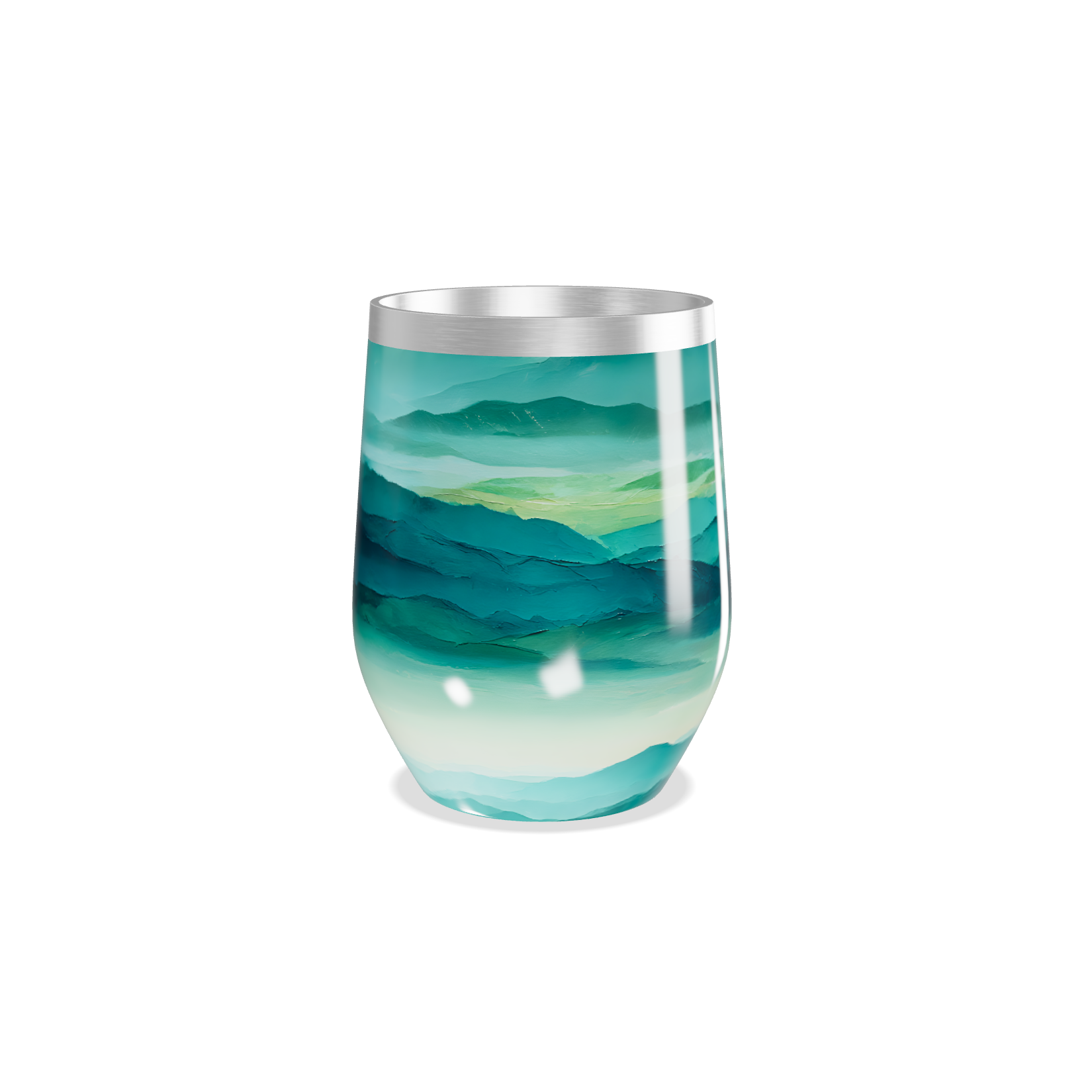 Copo Térmico Slim - Estampa Montanhas Azul