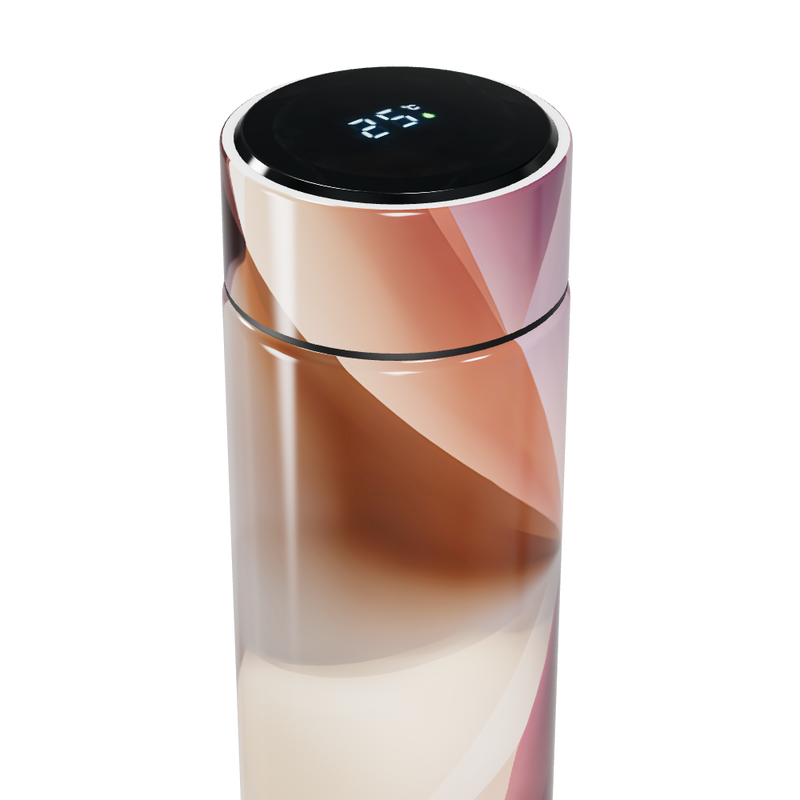 Garrafa Térmica Touch - Estampa Geométrica Rosa