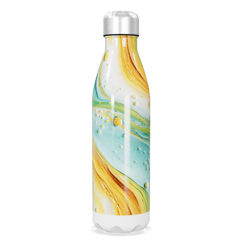 Garrafa Inox - Design Marmorizado Colorido