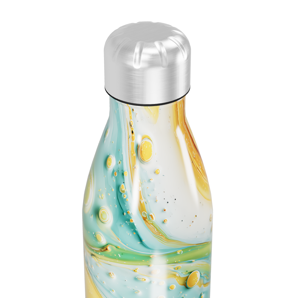 Garrafa Inox - Design Marmorizado Colorido